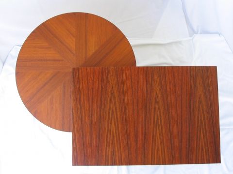 Table basse - Inspiration Art Déco en placage de palissandre et teck